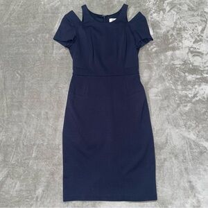 Eliza J Navy Cold Shoulder Midi Dress Size 2